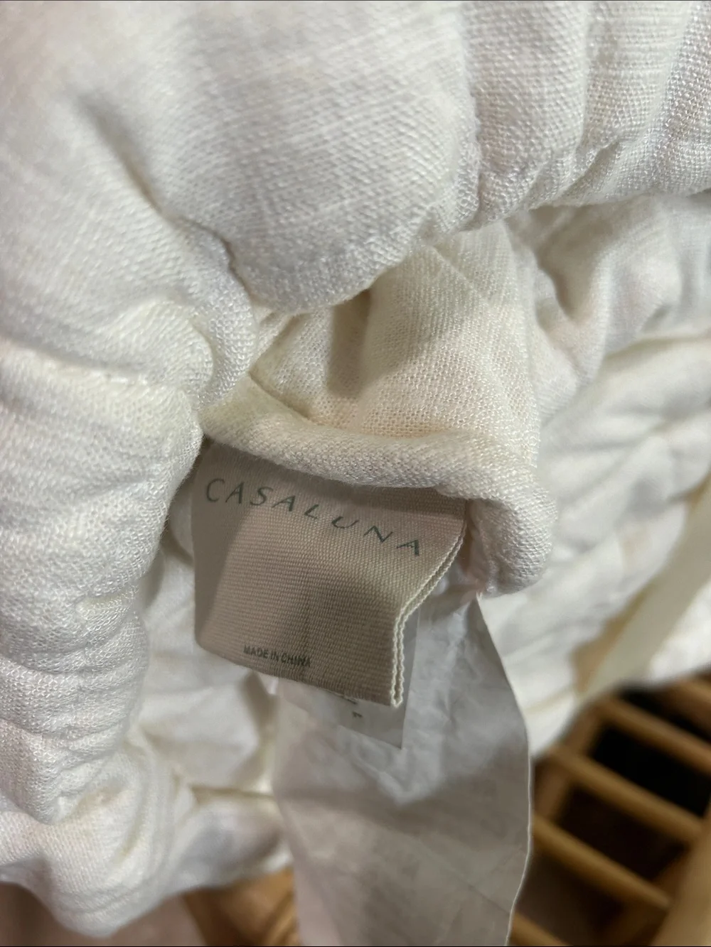 Casaluna King Heavyweight Linen Blend Quilt - White